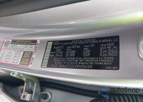 2024 Hyundai Tucson Sel z USA, uszkodzony, nr VIN 5NMJF3DE4RH306108